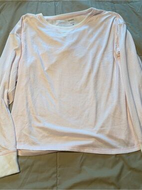 Sonoma Women’s Pajama Set Size S/M Pink White Striped Long Sleeve Lounge Set
